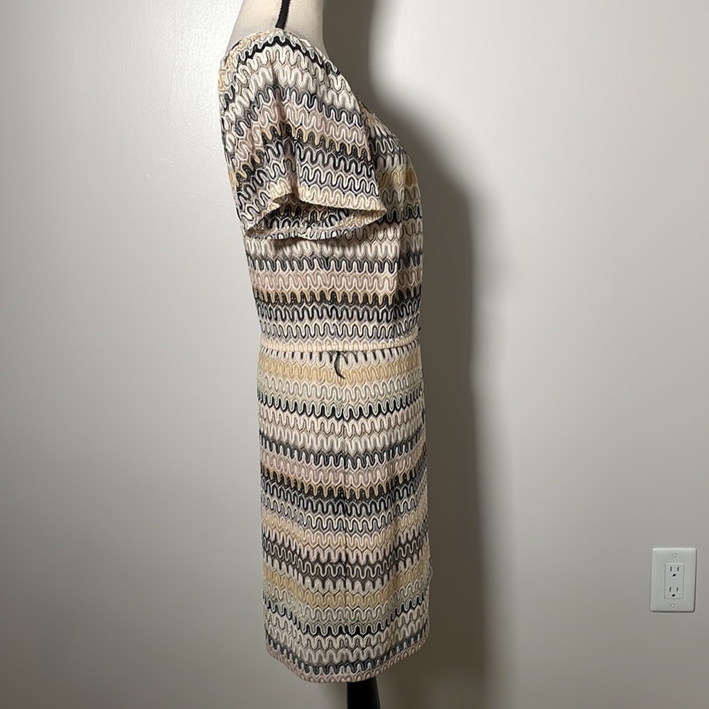 B Darlin Black White Cream Print Scoop Neck Short… - image 8